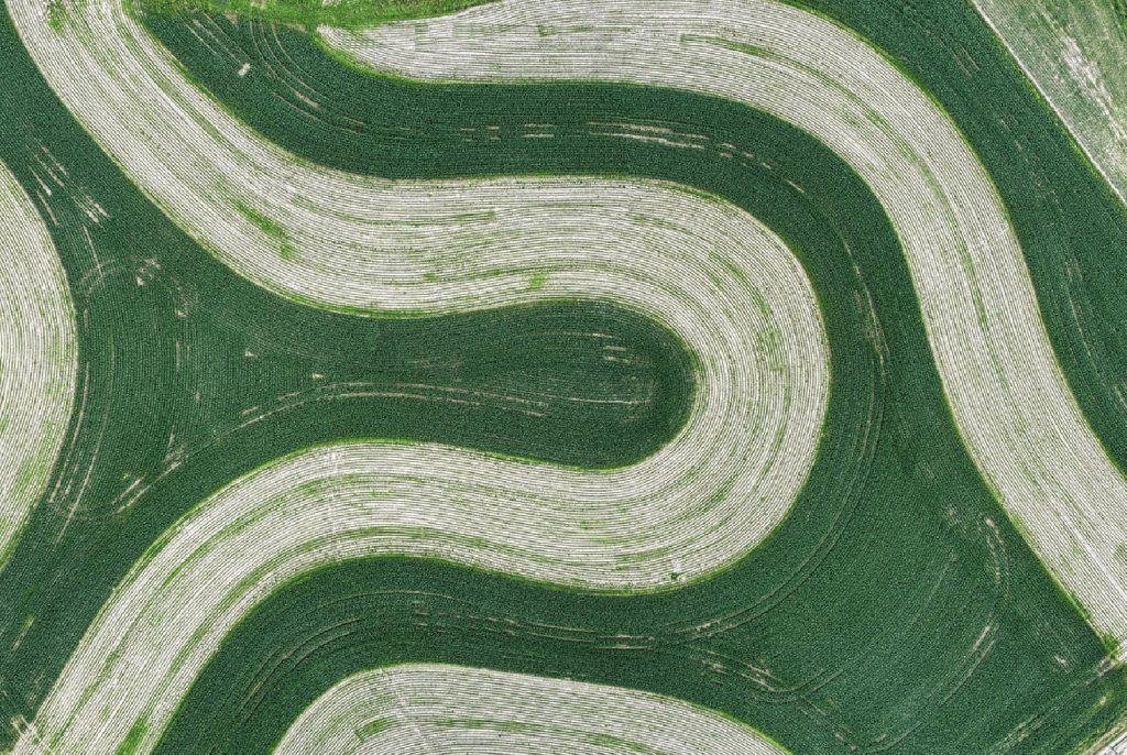 Luchtfoto van landbouwgrond